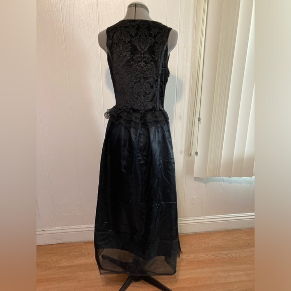 🎃NWT DOSE black sleeveless maxi  gothic 3 different fabrics dress XL - Picture 3 of 16